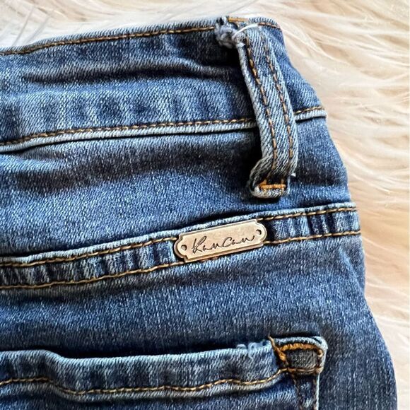 KanCan Jeans Leopard Patch Mid Rise Skinny Medium Blue Denim Size 5/26 - Picture 9 of 9